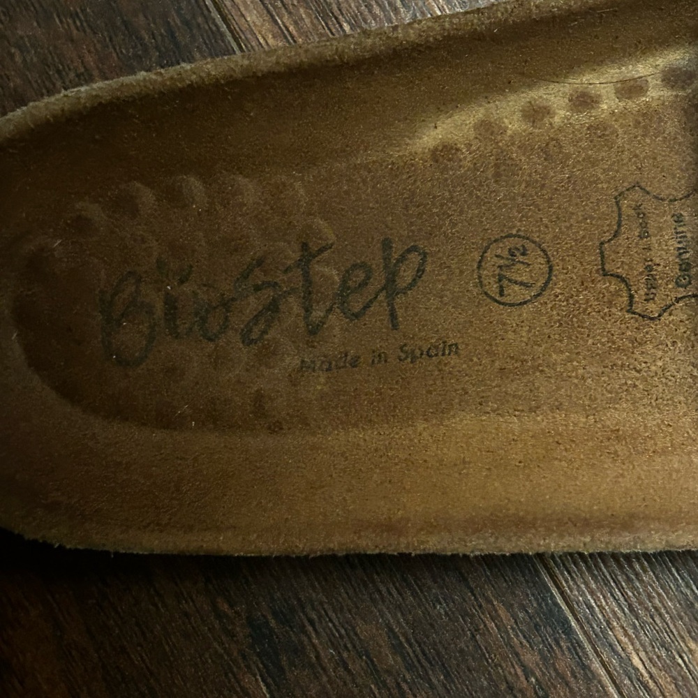 Biostep Sandals Womens 7.5 Slide Brown Leather Comfort Casual Slip On Open Toe - Picture 3 of 6